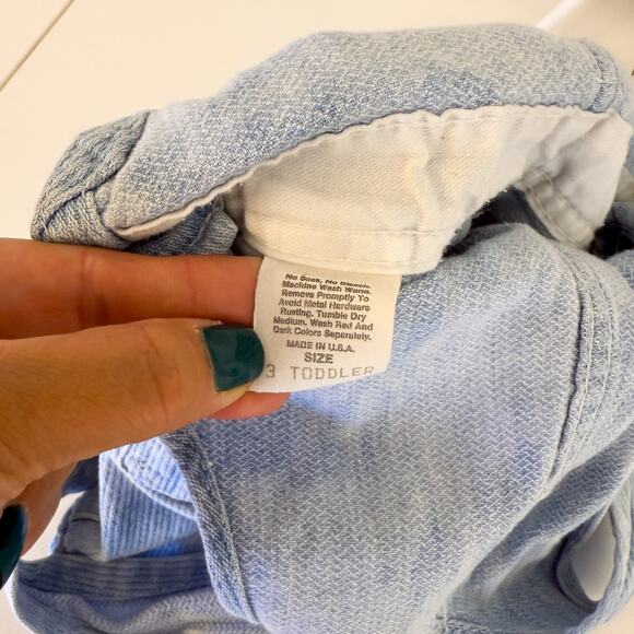 Vintage OshKosh B’Gosh USA Vestbak Shortalls Overalls Tie Dye Blue - 3T 3 - Picture 6 of 7